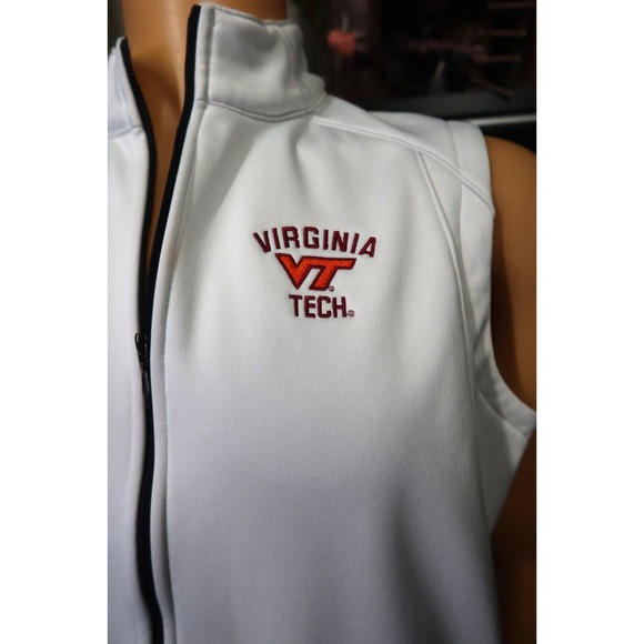 Virginia‎ Tech Hokies VT Golf Vest Jacket Women's Size L Under Armour White - Picture 3 of 7